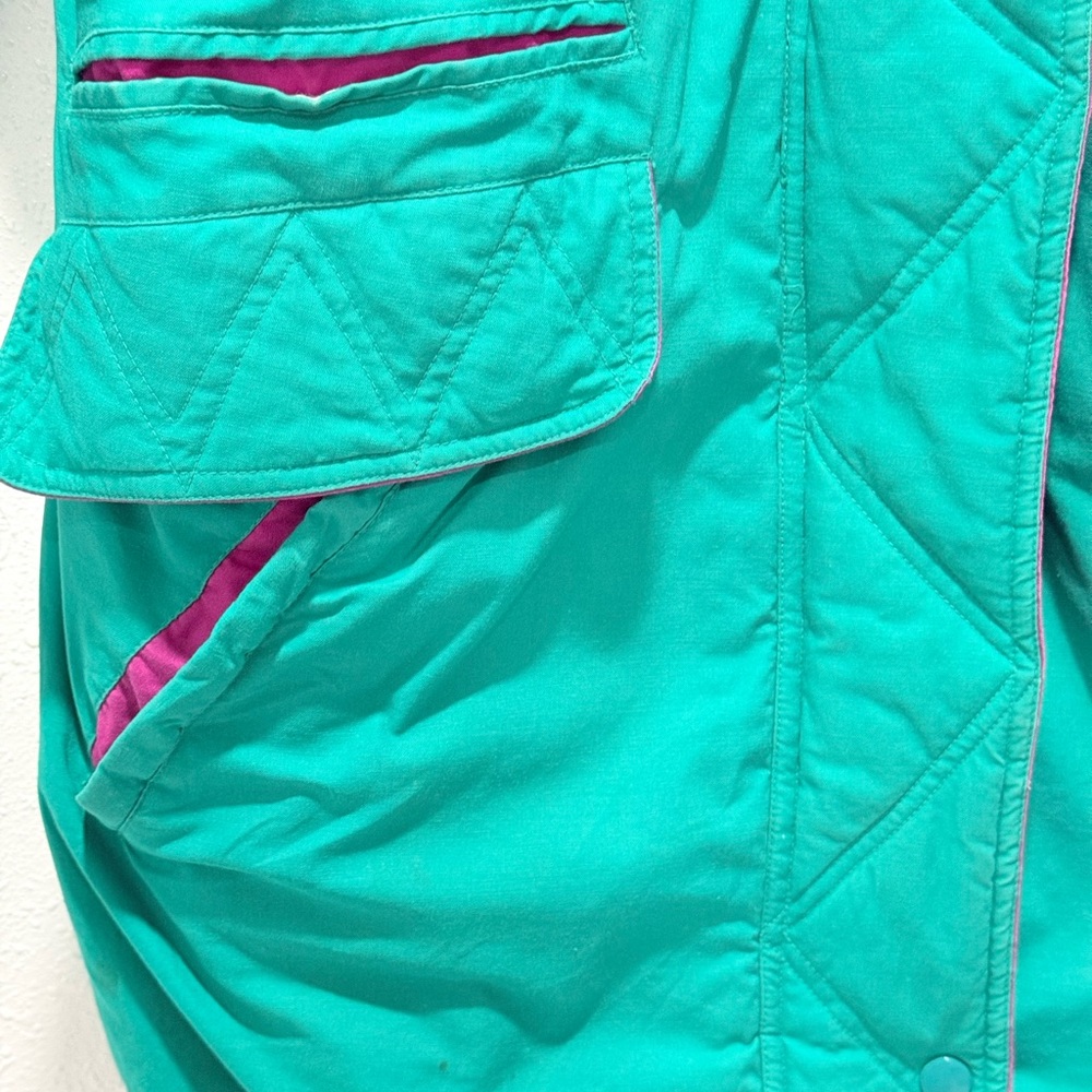 Vintage oversized Teal and Pink Puffer Jacket Small - Picture 9 of 15